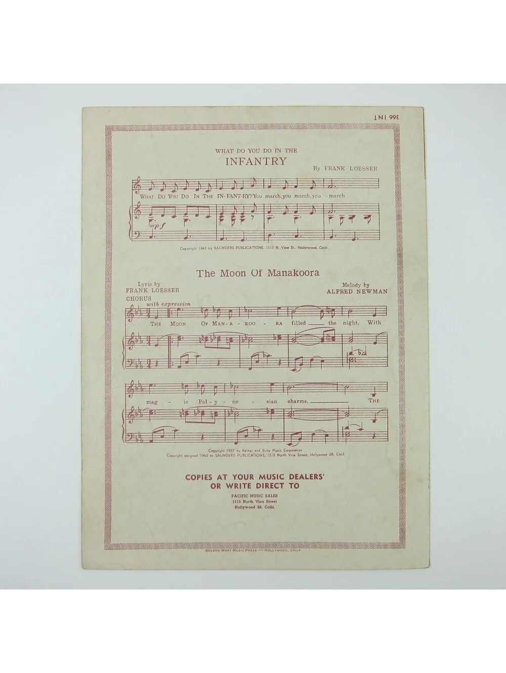 Sheet Music A Fellow On A Furlough Bobby Worth Bob Crosby Cover Vintage 1943